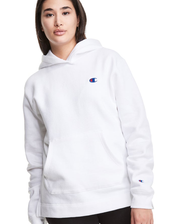 Champion Hoodie Dames - Wit - Reverse Weave Open Bottom ( 895061-DMC )